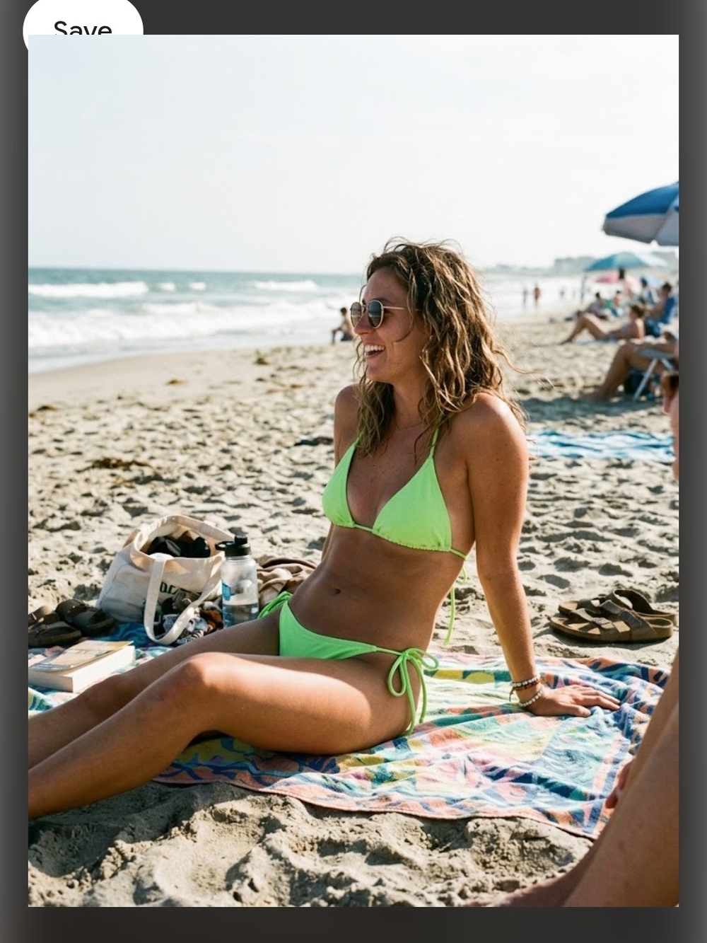 Neon Lime Triangle Tie-Side Bikini - Women Swim